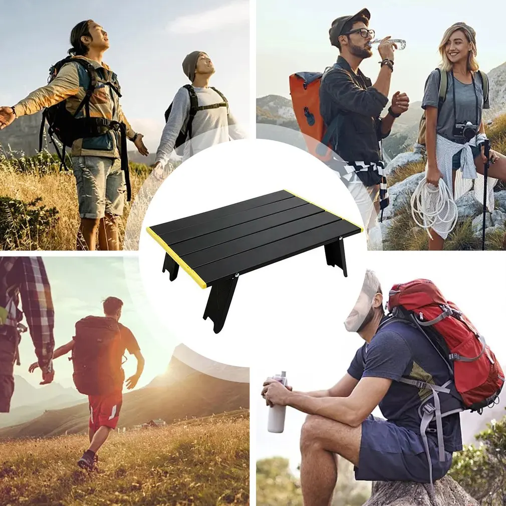 

Mini Folding Table Outdoor Barbecue Camping Tent Household Bed Collapsible Computer Desk Aluminum Folding Table