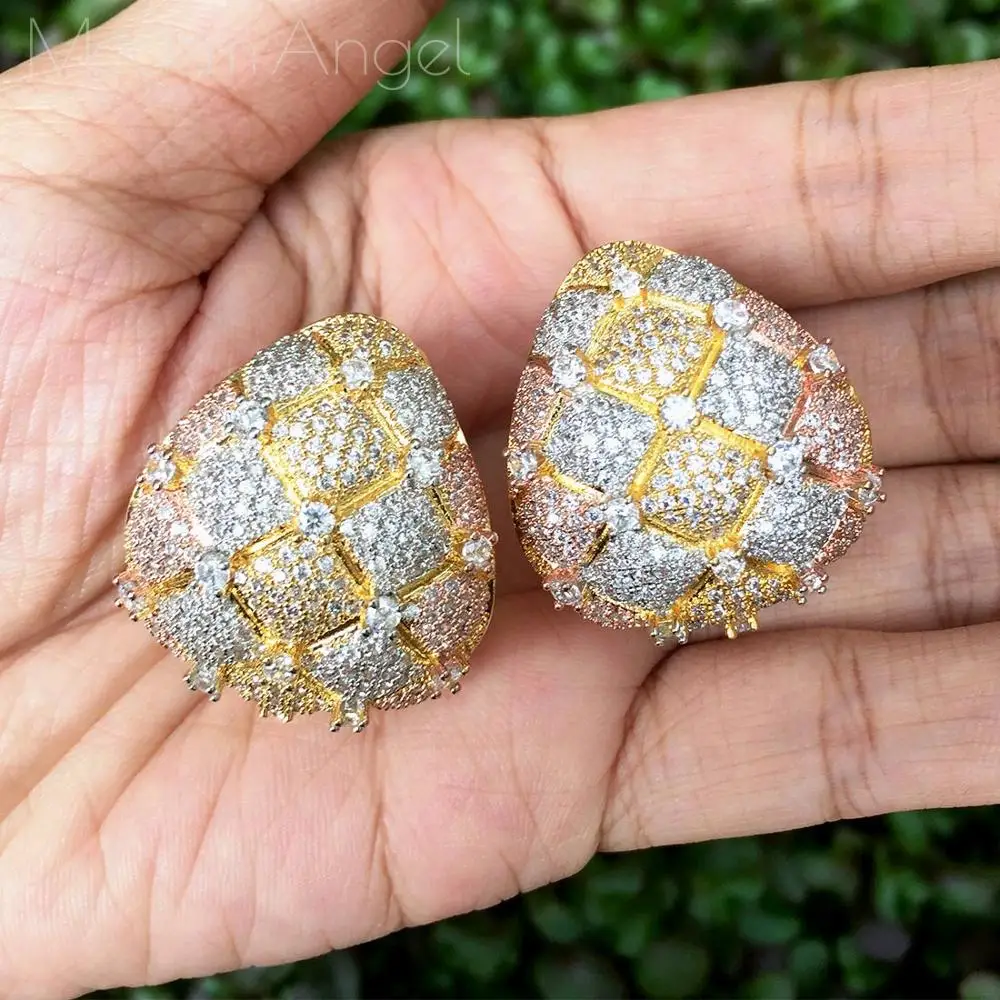 

Женские серьги с цветком ананаса ModemAngel, роскошные геометрические серьги с фианитом, модные ювелирные украшения для свадьбы и вечеринки