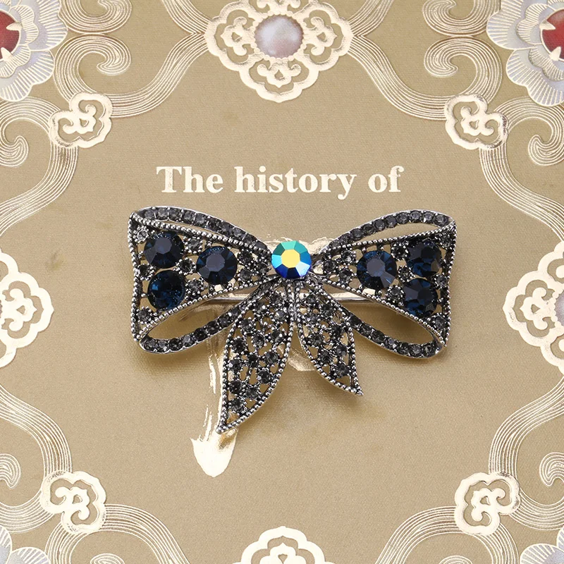 

Beadsland Alloy Inlaid Rhinestone Brooch Bowknot Design Fashionable High-end Clothing Accessories Pin Woman Gift MM-864