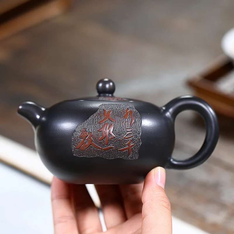 

Yixing raw ore purple clay teapot famous artisan hand made nixing pottery Yulu Teapot Set