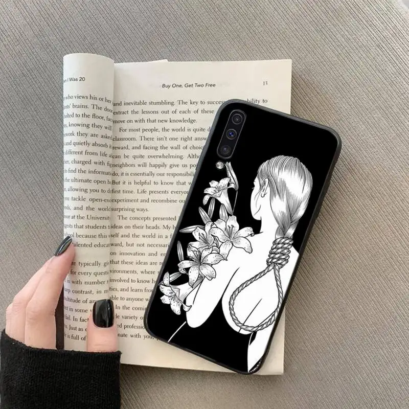 

Art girl floral aesthetic pattern Phone Case For Samsung galaxy S 7 8 9 10 20 edge A 6 10 20 30 50 51 70 note 10 plus