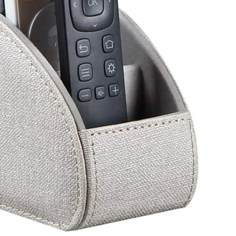 

Remote Control Holder with 5 Compartments - PU Leather Remote Caddy Desktop Organizer Store TV,DVD,Blu-Ray,Media Player