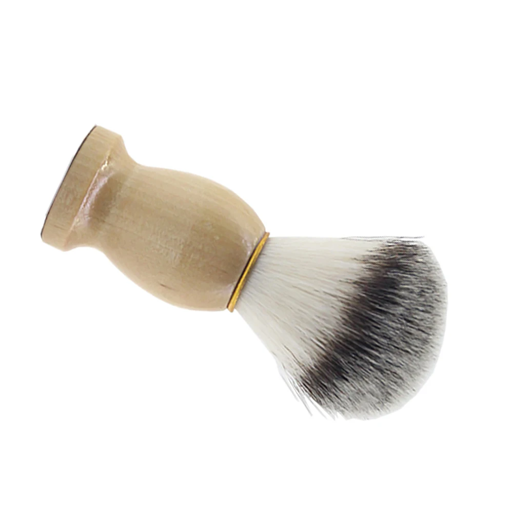 1pc Professional Men's Shaving Brush with Wooden Handle Nylon Facial Beard Cleaning Safety Razor Salon Barber Tool | Красота и