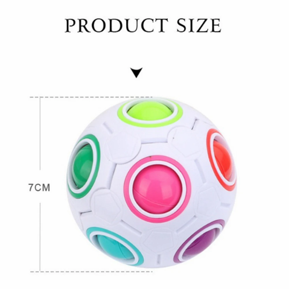 

Puzzles Spheric Magic Cube Toy Rainbow Ball Adult Kids Plastic Creative Football Learning Educational Toys Gifts For Children