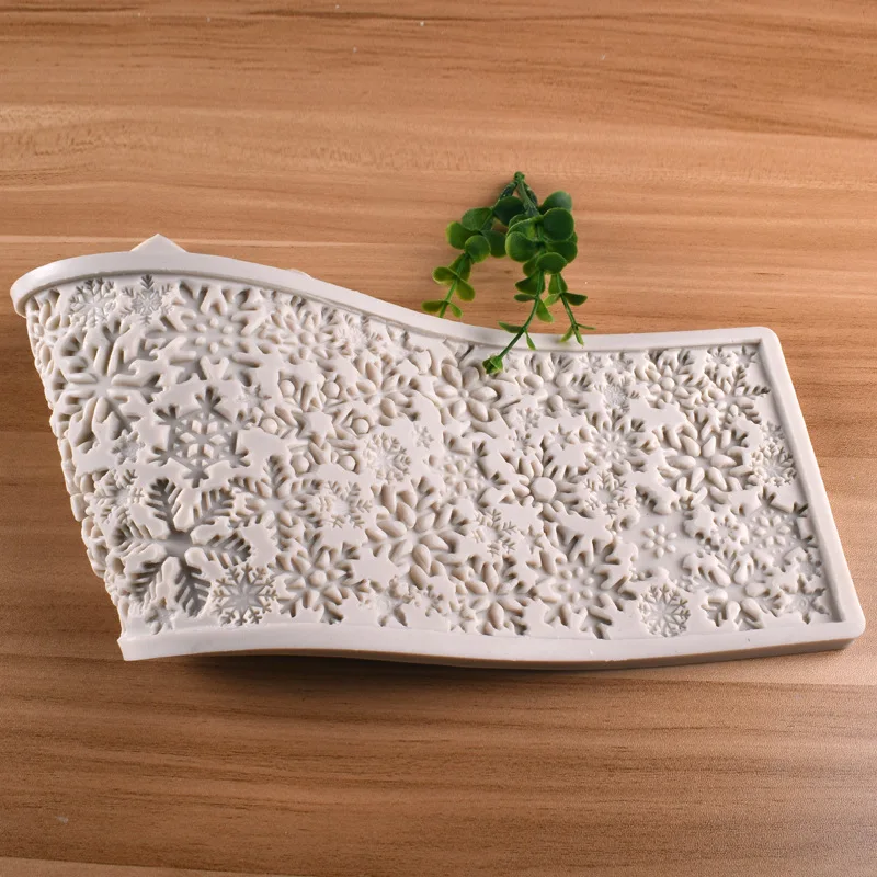 Силиконовая форма в форме снежинки большого размера для сахарной мастики