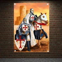 knights templar armor retro posters tapestry hd wallpapers home decor vintage crusader banner flags wall hanging ornaments mural