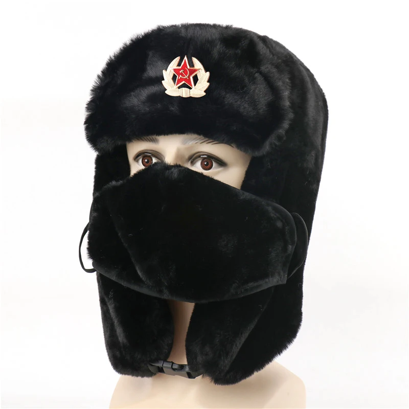Шапка-ушанка CAMOLAND зимняя теплая шапка-ушанка из искусственного кроличьего меха