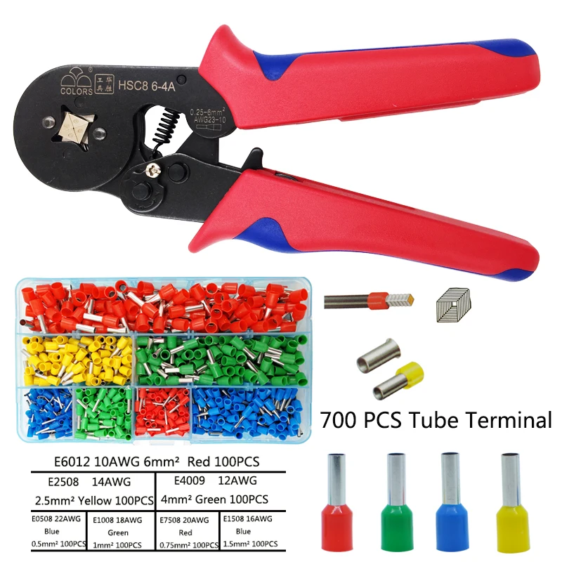 HSC8 10С 0,25-10mm2 23-7AWG HSC8 6-4B/6-6 0,25-6mm2 HSC8 16-4 обжимные клещи электрическая трубка Клеммы Коробка мини фирменный Зажим инструменты