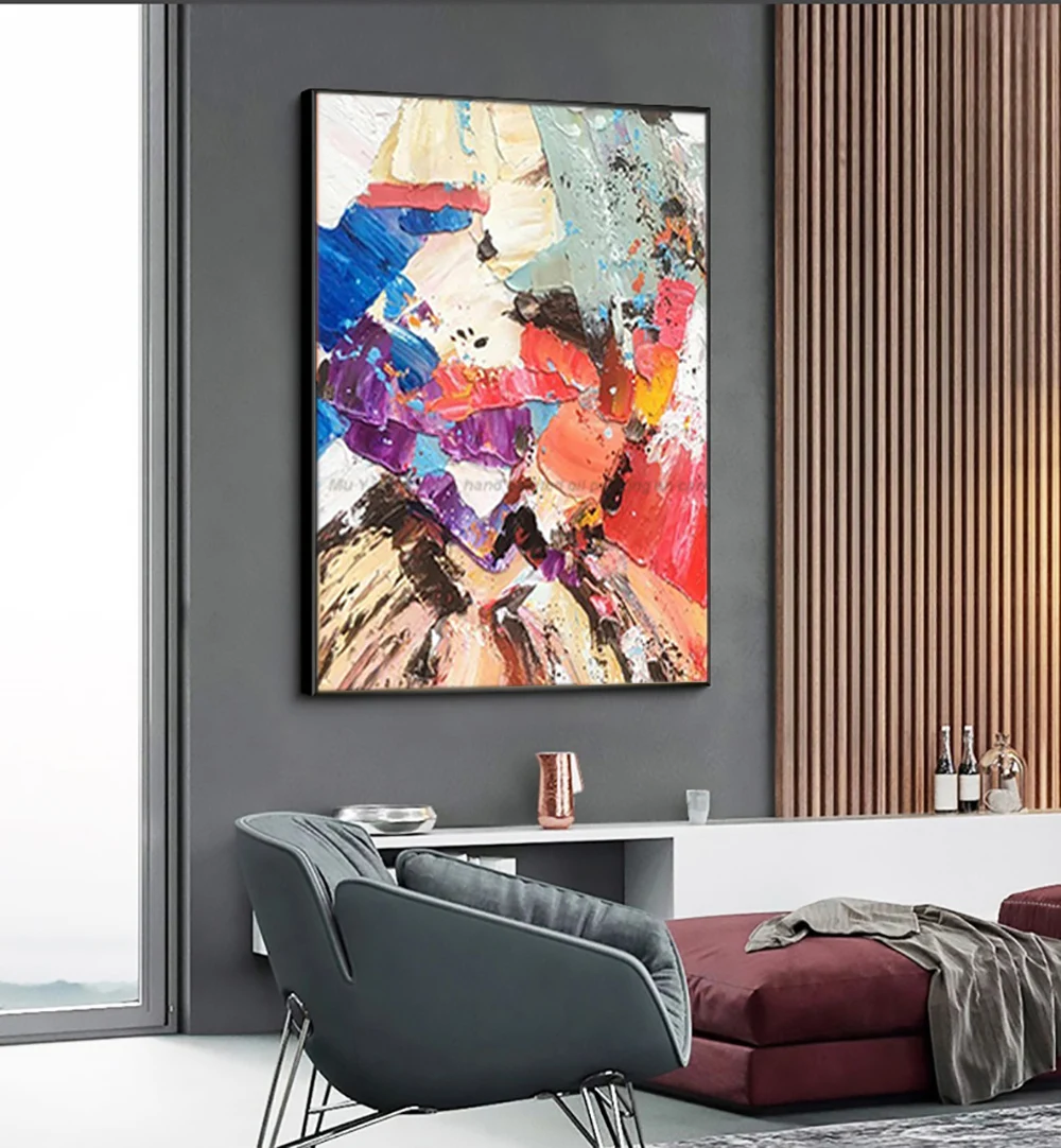 Ручная роспись красочная тяжелая картина маслом на холсте декоративные картины