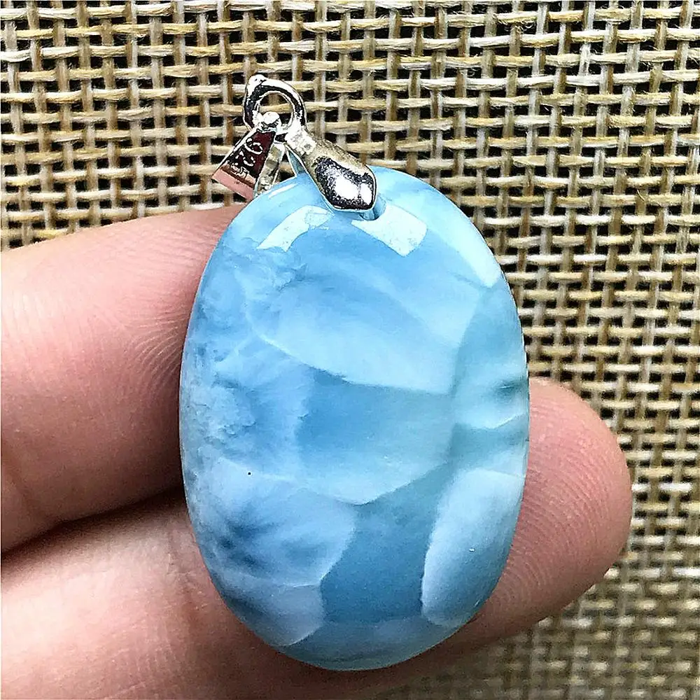 Топ из натурального синий подвеска larimar обувь для мужчин и женщин с украшением в