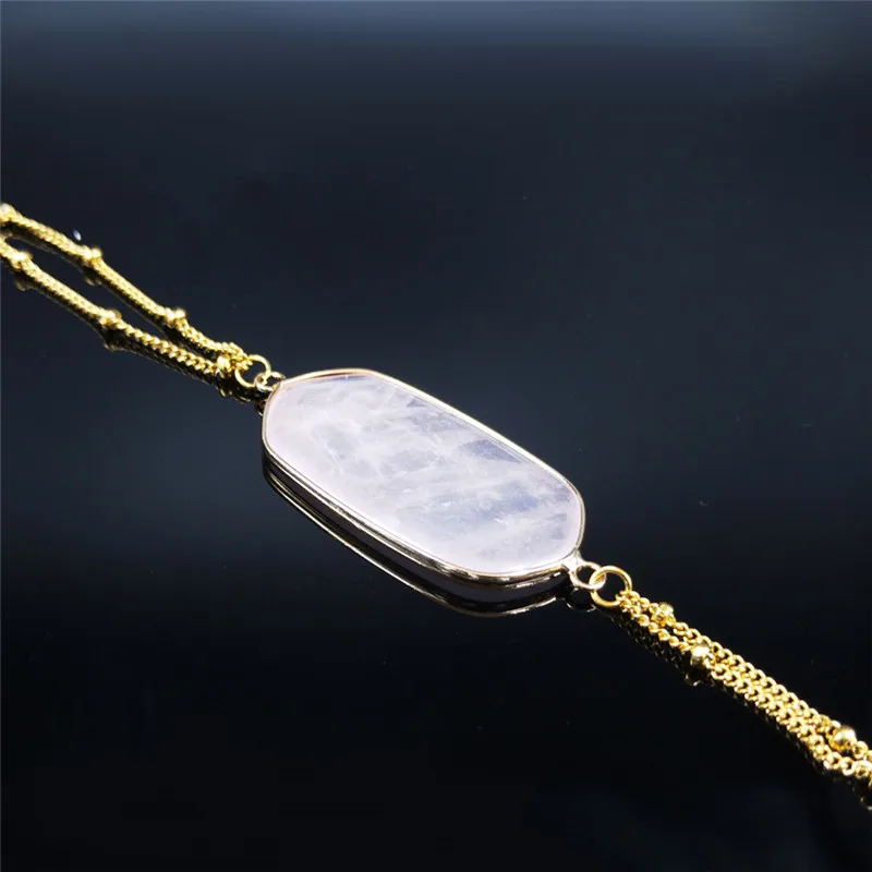 2021 ожерелья из нержавеющей стали с натуральным камнем женские длинные и подвески