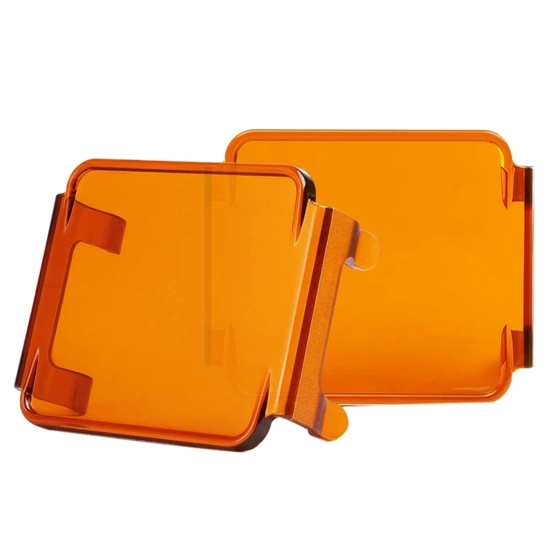 2 Pcs 3 Inch Amber Led Pod Covers Square Light Bar Cube Protective Polycarbonate Lens | Автомобили и мотоциклы