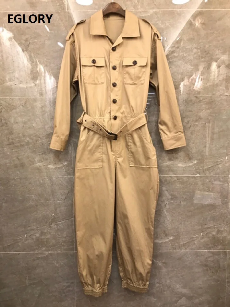 Комбинезоны на весну высокого качества 2020 Женские повседневные с отложным