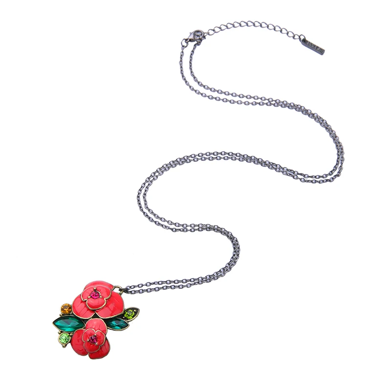 Модные аксессуары женское дизайнерское длинное ожерелье с глазурью розы оптовая