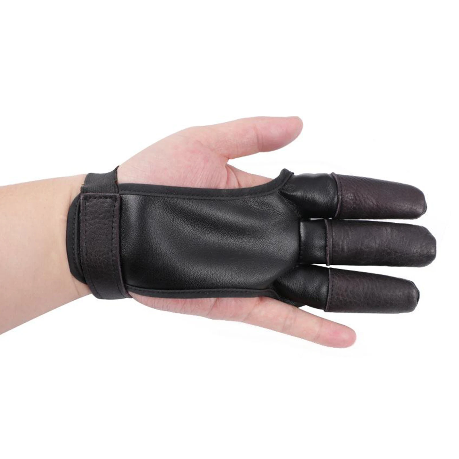 

Leather Archery Gloves 19x5cm Adults Kids Fingers Tab Finger Guard Protector