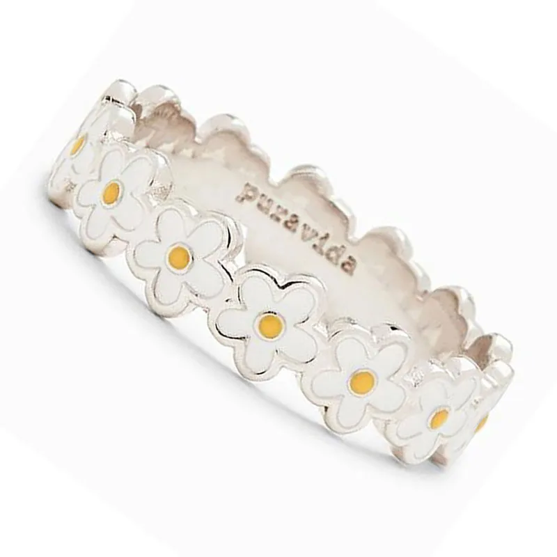 Кольцо женское в Корейском стиле с цветком маргаритки регулируемое кольца для