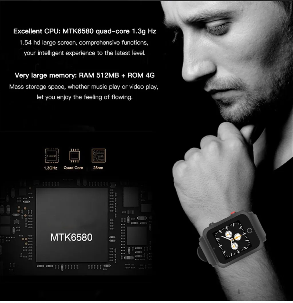 WiFi GSM 1G + 16G четырехъядерный для Android 5 1 Смарт часы с Камерой 0 МП GPS навигацией 54