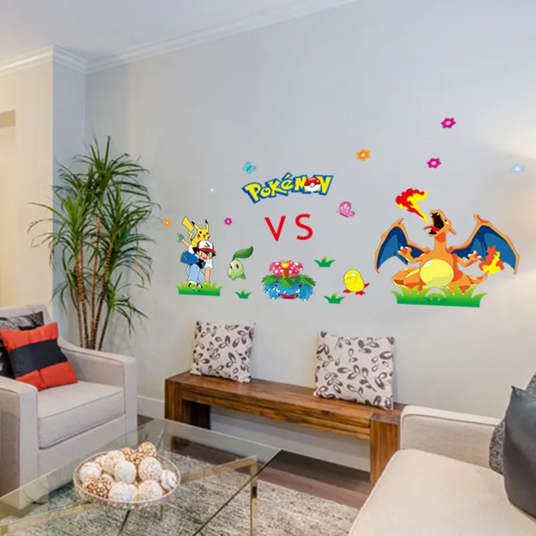 Pokemon 3D мультфильм горячие настенные наклейки креативные Postersmirror наклейки украшение комнаты