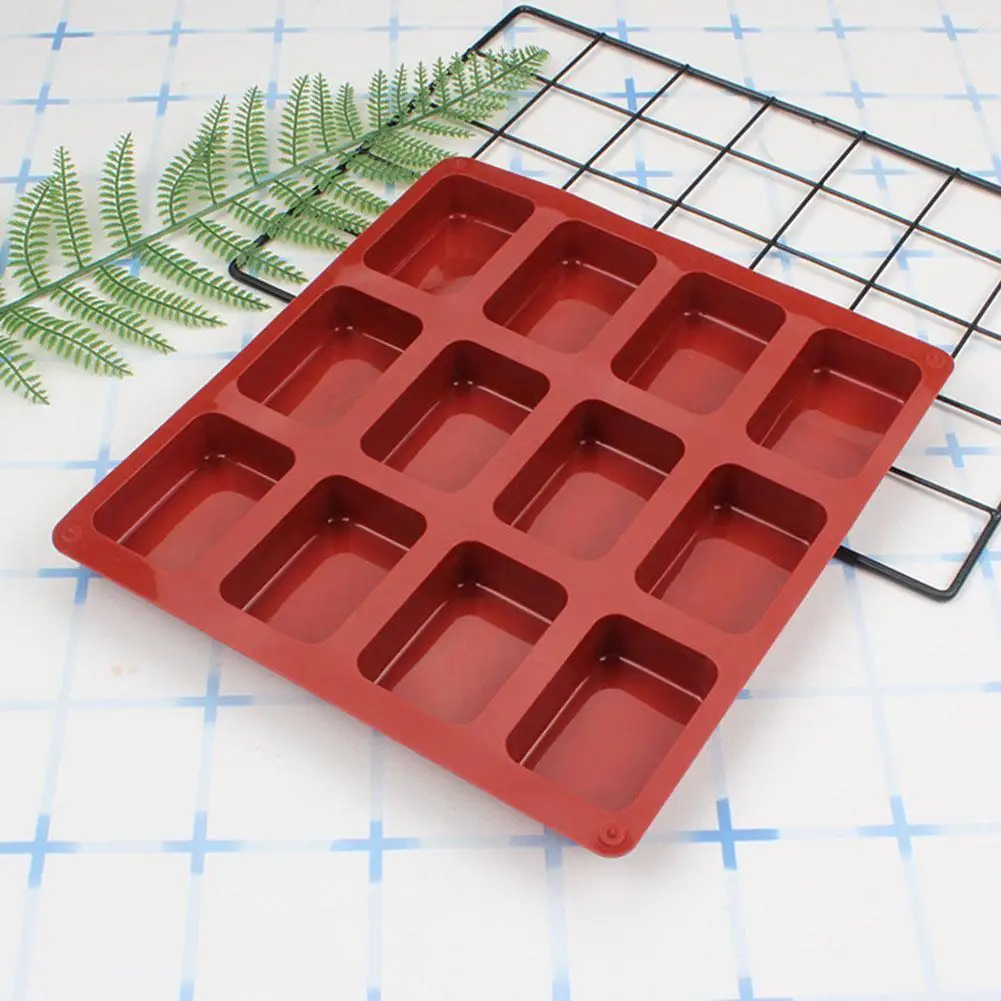 

12 ячеек, форма для торта, шоколада, мыла, Прямоугольная форма для кухни, аксессуары для выпечки печенья, форма, сковорода, силиконовая форма д...