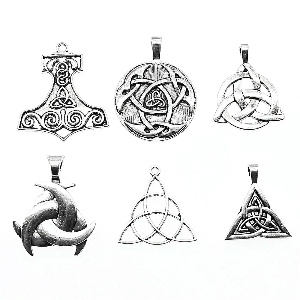 3 шт античные с серебристым Цвет Triquetra Символ Подвески Подвеска для изготовления