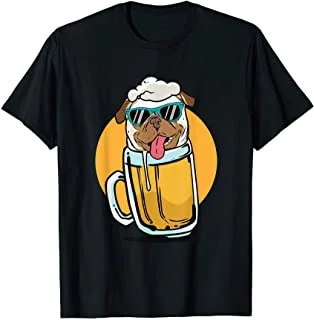 

Pug Dog Beer Drinking Party Funny Pug Lover Beer T-Shirt