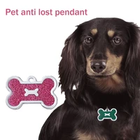 pet supplies laser engraved zinc alloy anti lost dog tag collar custom bone tag pet accessories id label custom name