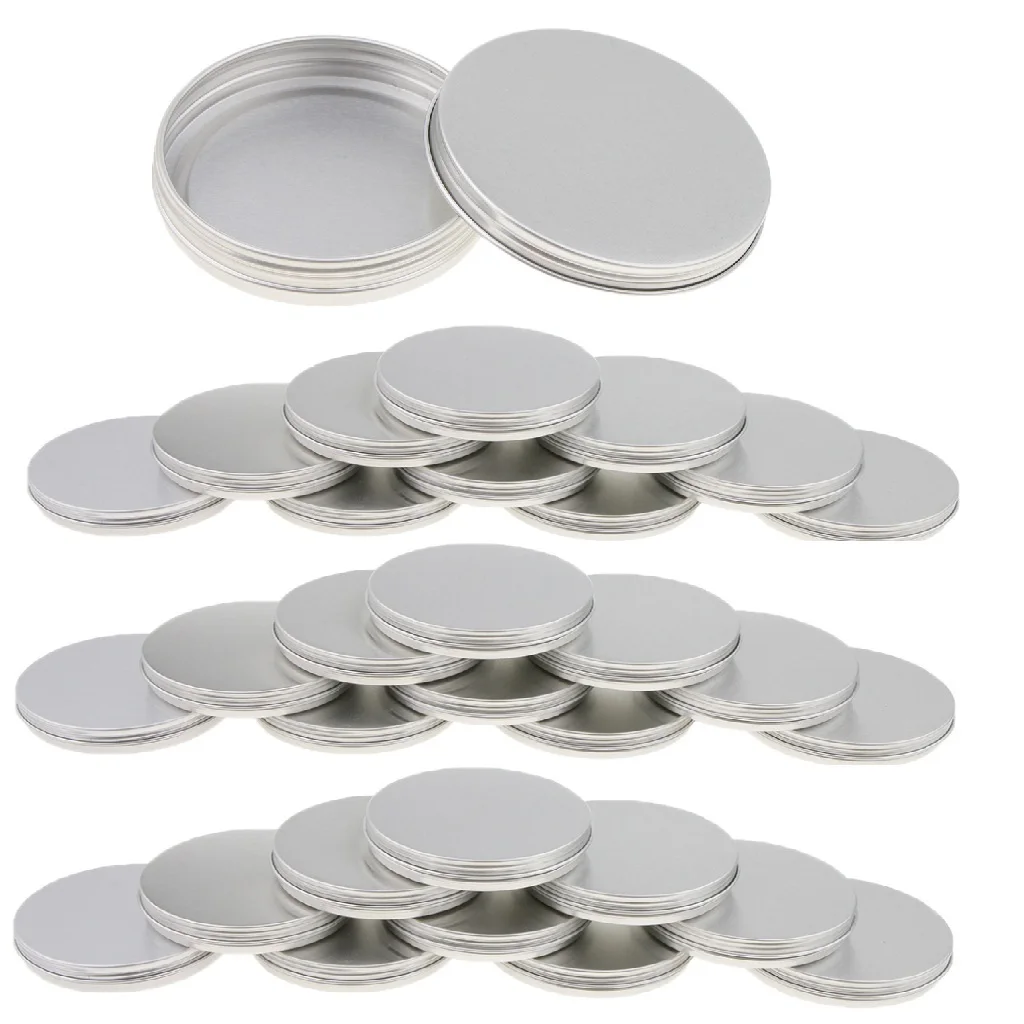 30x30gAluminum Empty Tin Jars Screw Lids Can Pots Cream Lip Balm Containers | Refillable Bottles