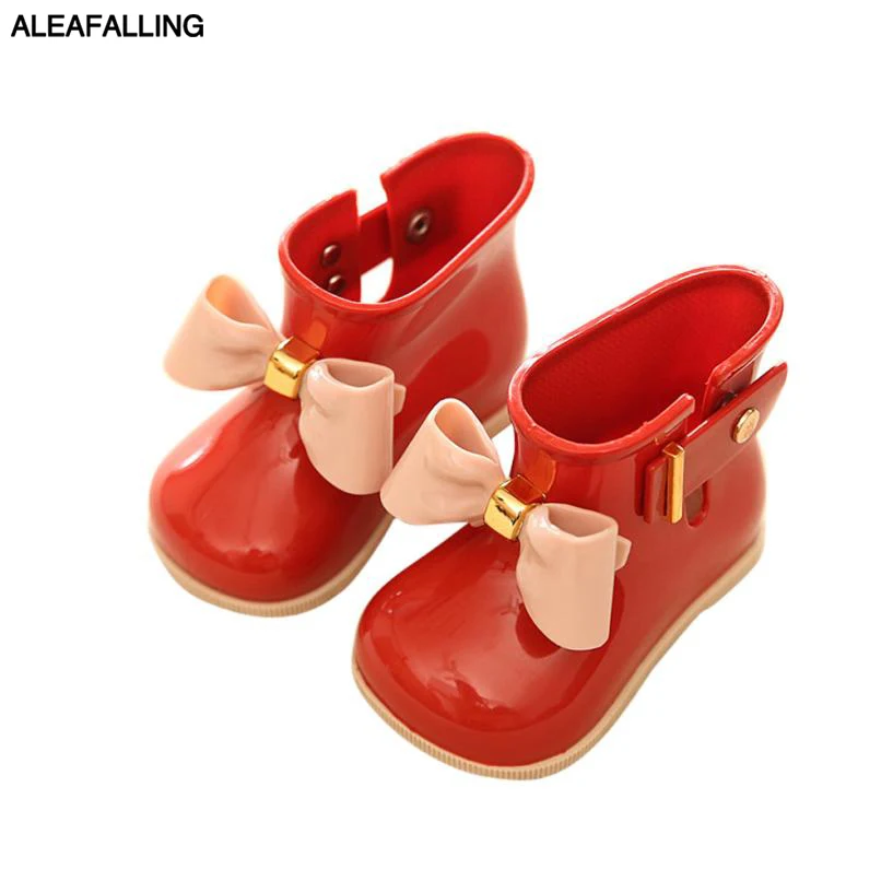 

Сапоги Aleafalling водонепроницаемые, милые детские туфли-желе, с бантом, защита от дождя, непромокаемые ботинки