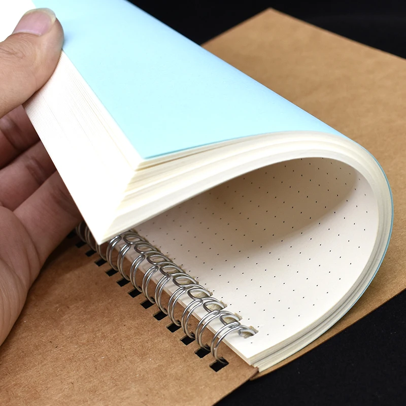 Спиральный дневник в горошек квадрат правило пустая Опциональная крафт бумага