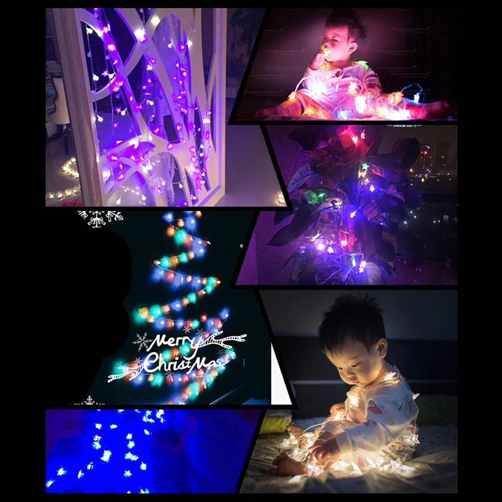 

4M LED Christmas Lights Star Curtain String Light 220V Fairy Light Outdoor Indoor Garland For Party Wedding Holiday Decoration
