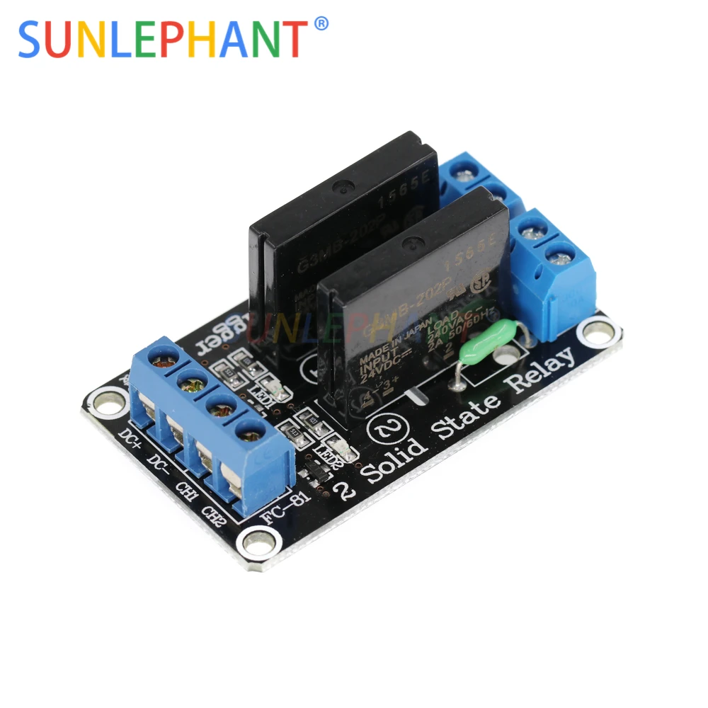5 в 12 В 24 2-канальный SSR низкоуровневый твердотельный релейный модуль 240 2 А