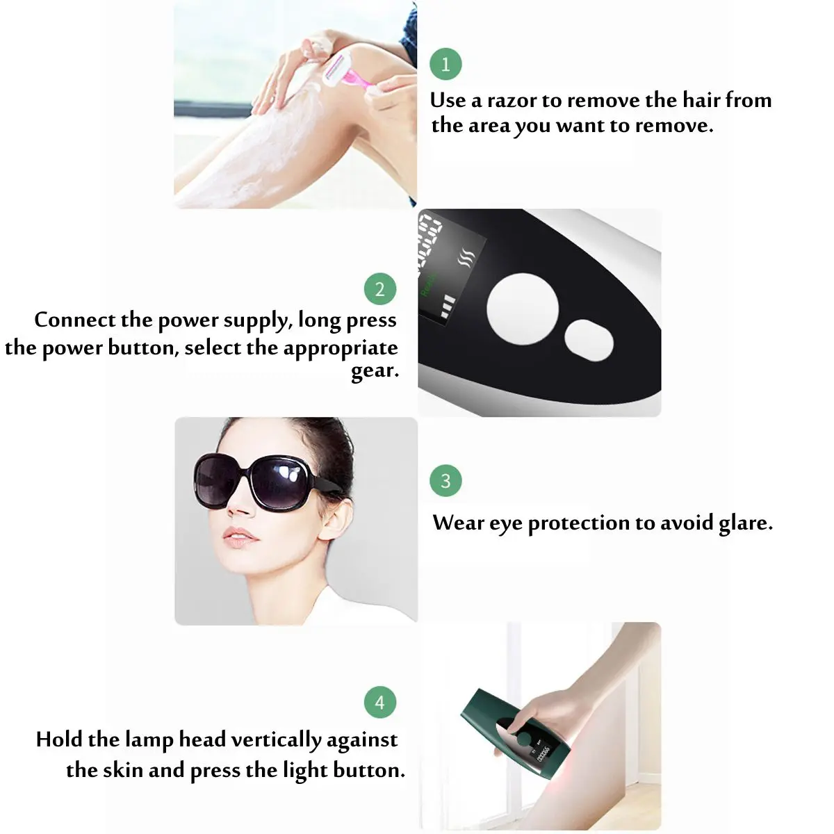 

990000 flashes Laser Epilator Photoepilator LCD laser hair removal Household Device Men and Women Facial Private Parts Shaving