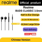 Классические наушники Realme X2 Q3 Pro GT Q2 Q, проводные наушники-вкладыши 3,5 мм, встроенный микрофон, гарнитура с большим драйвером и микрофоном