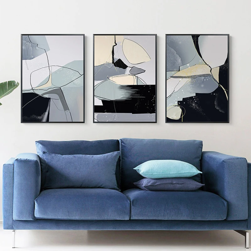 

Modern Living Room Home Decorative Painting Large Canvas Painting Abstract Poster and Print Bedroom Gold Picture Wall Art Frame