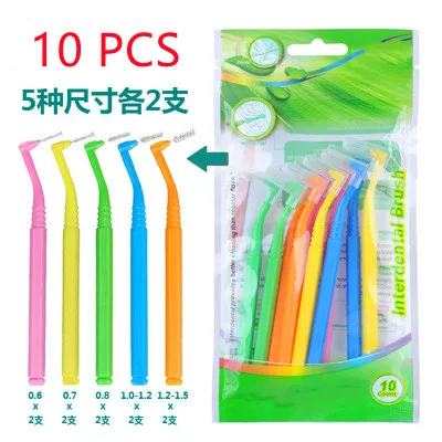 

Interdental Brush Curved Interdental Brush Cleaning Tooth Socket Toothbrush Correction Tooth Gap Cleaning Brush 10 PCs