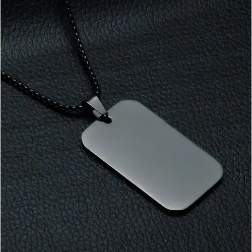 

Hot Selling Stainless Steel Military Brand Pendant Smooth Plate Hanging Tag Dog Tag Men's Retro Necklace Accessories