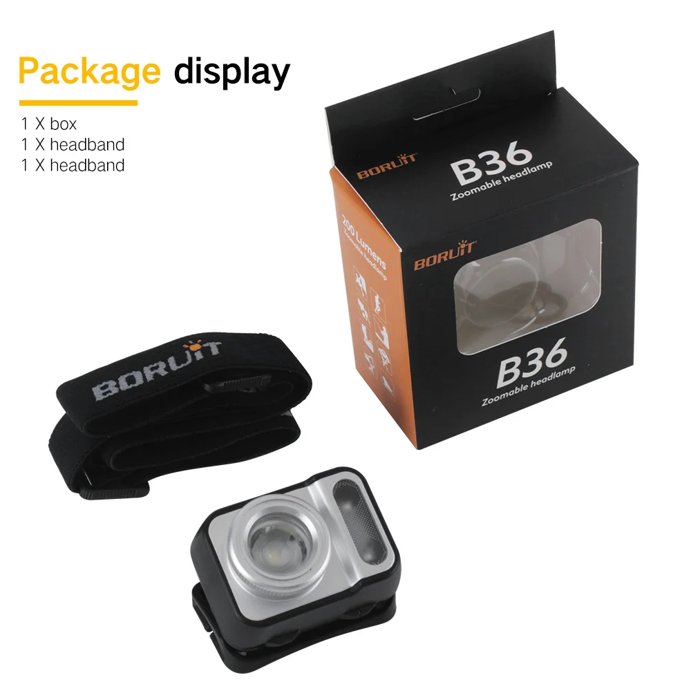BORUiT B36 XP-G2+ 2*3030 красный светильник светодиодный налобный мини-фонарь 5-Режим масштабирования головной светильник AAA Батарея Головной фонарь для охоты, кемпинга светильник Инж