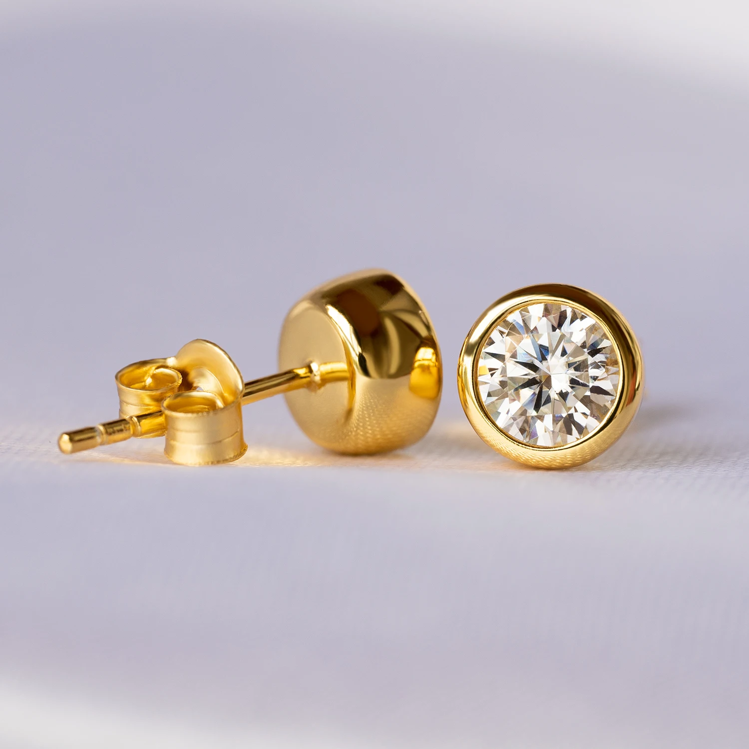 Ювелирные изделия JOVOVASMILE 0.5CT Starsgem в простом стиле позолоченные серьги из