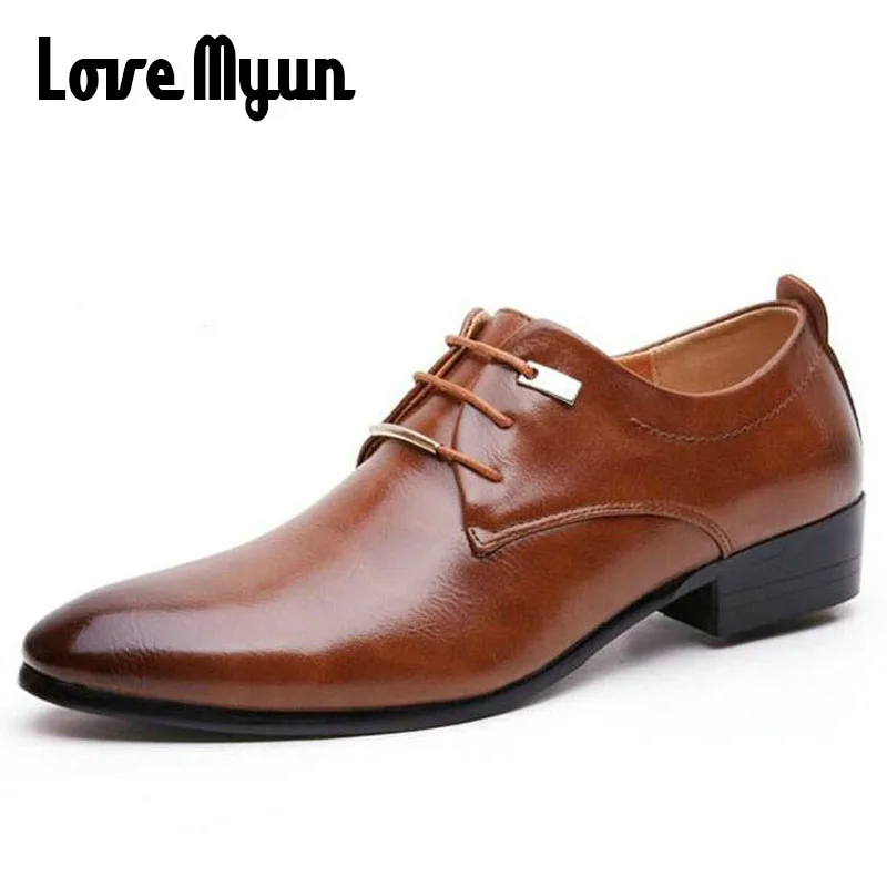 Лидер продаж мужские кожаные туфли Мужские модельные низкие на плоской подошве с