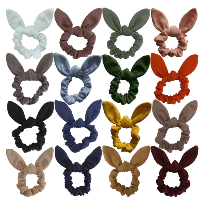 

Girls/Women Bunny Ear Hair Scrunchie Knot Bow Hair Band Hair tie Bows Rabbit Ear Elastic Ponytail Holder Bands Hair Accessories