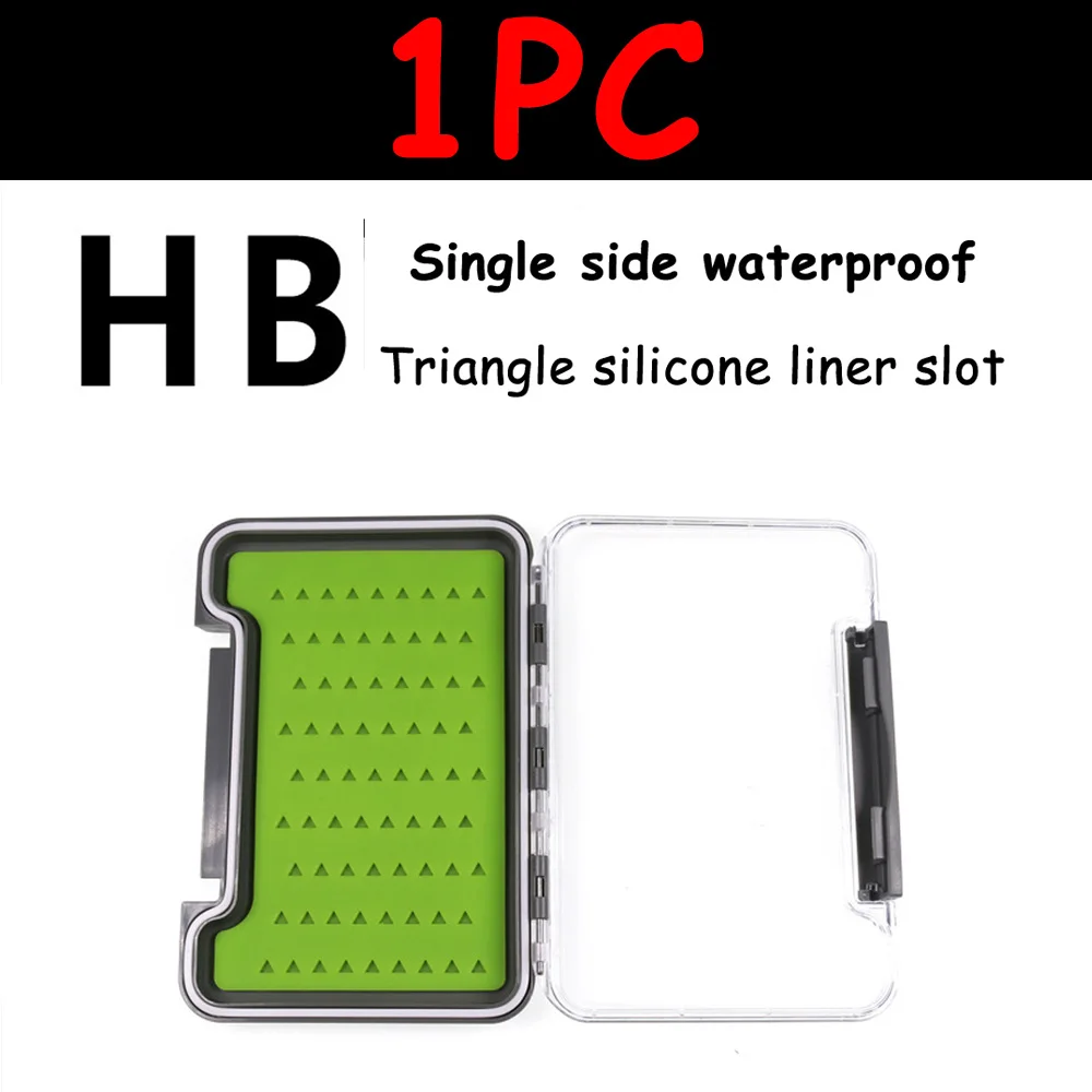 Type HB 1PC Bimoo 1 шт. Новая Водонепроницаемая коробка для рыболовных приманок сухая/влажная/Nymph коробка для хранения с силиконовой щелевой двухсторонней крючком Fly Bait коробки - Цвет: Type HB 1PC