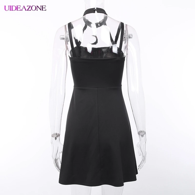 UIDEAZONE женское черное готическое платье Харадзюку сексуальное мини-платье с
