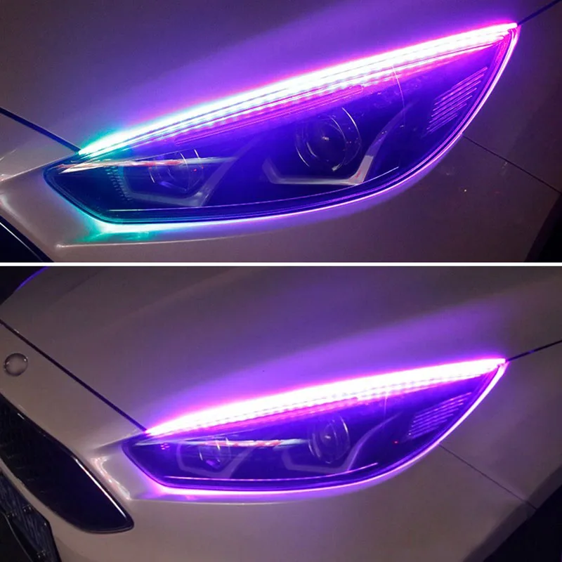 2pcs car DRL LED daytime running lights auto flow turn signal kit accessories for Ford Focus Fusion Escort Kuga Ecosport Fiesta |
