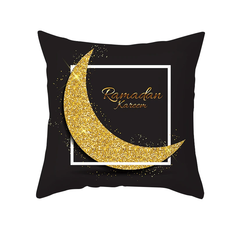 

Ramadan Decoration Eid Mubarak Moon Mosque Polyester Cushion Cover Decorative Cushions Pillow for sofa Living Room Cushion 40907
