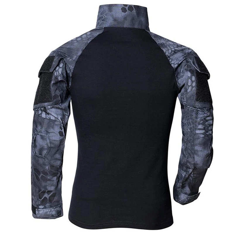 Тактическая Боевая футболка Мужская Уличная Военная Униформа камуфляжная с