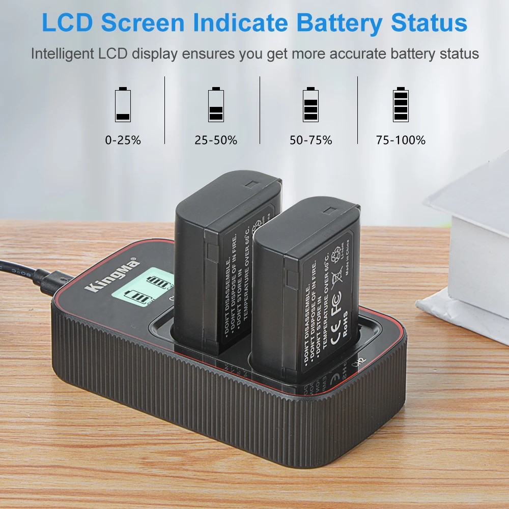 Комплект из 2 аккумуляторов и зарядных устройств KingMa DMW-BLK22