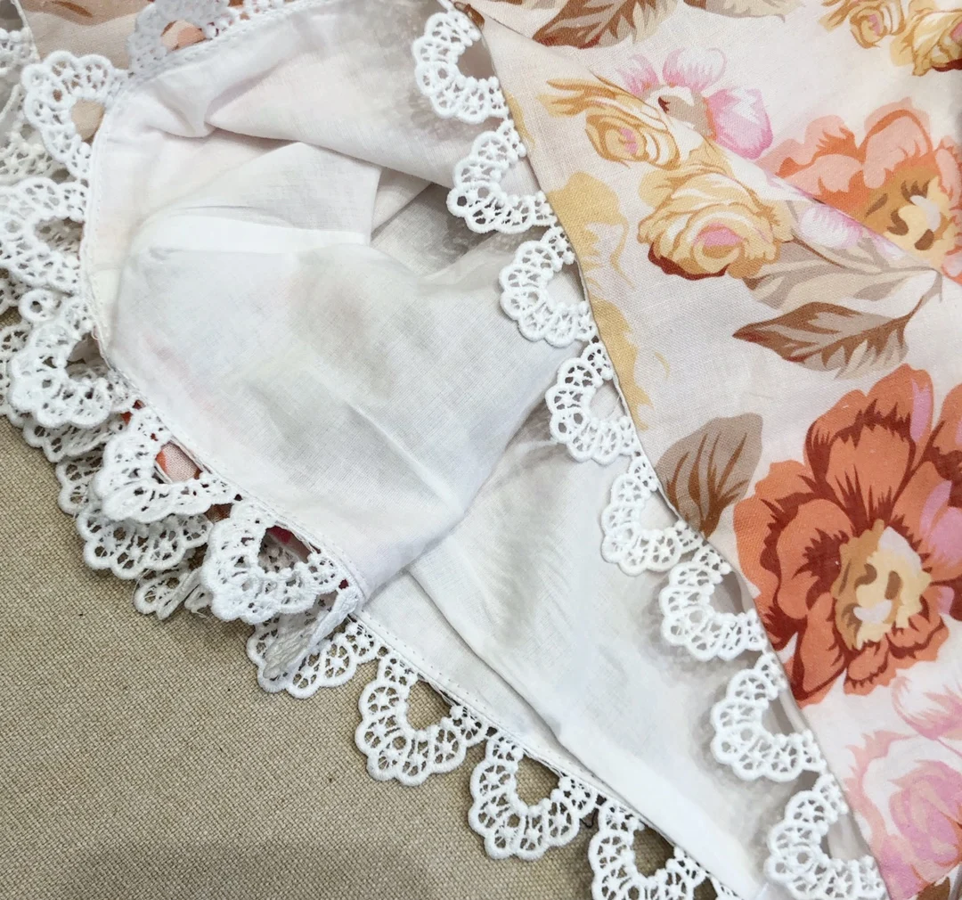 

100% Real Silk V-Neck Puff Sleeves Hollow Out Lace Vintage Printing Elegant Chic High Quality European Mini Autumn Women Dress