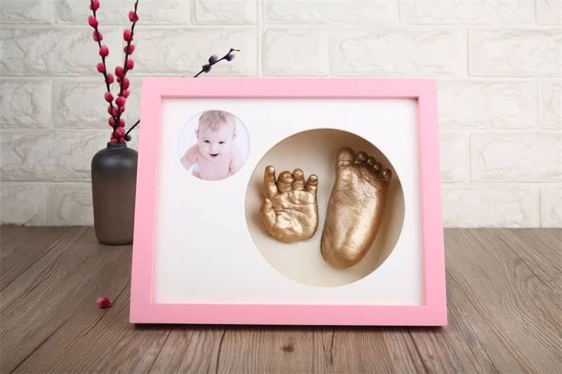 3D DIY новорожденная ручная форма нога фоторамка детская гипсовая отливка комплект стерео клон отпечаток руки мягкий глиняный чернильный коврик сувениры
