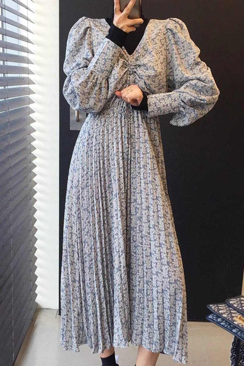 

Whcw Cgdsr Long Sleeve Party Elegant Boho 2020 Luxury A-line Dress Winter Runway Dresses Women Autumn Vintage High Waist Vestido
