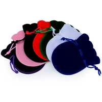 25pcs 7x9cm velvet bag white red black pink green drawstring pouch calabash shape gift packing bags for wedding